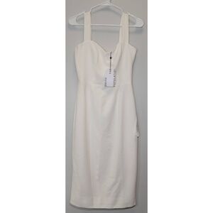 Dress the population womens small midi bodycon white dress